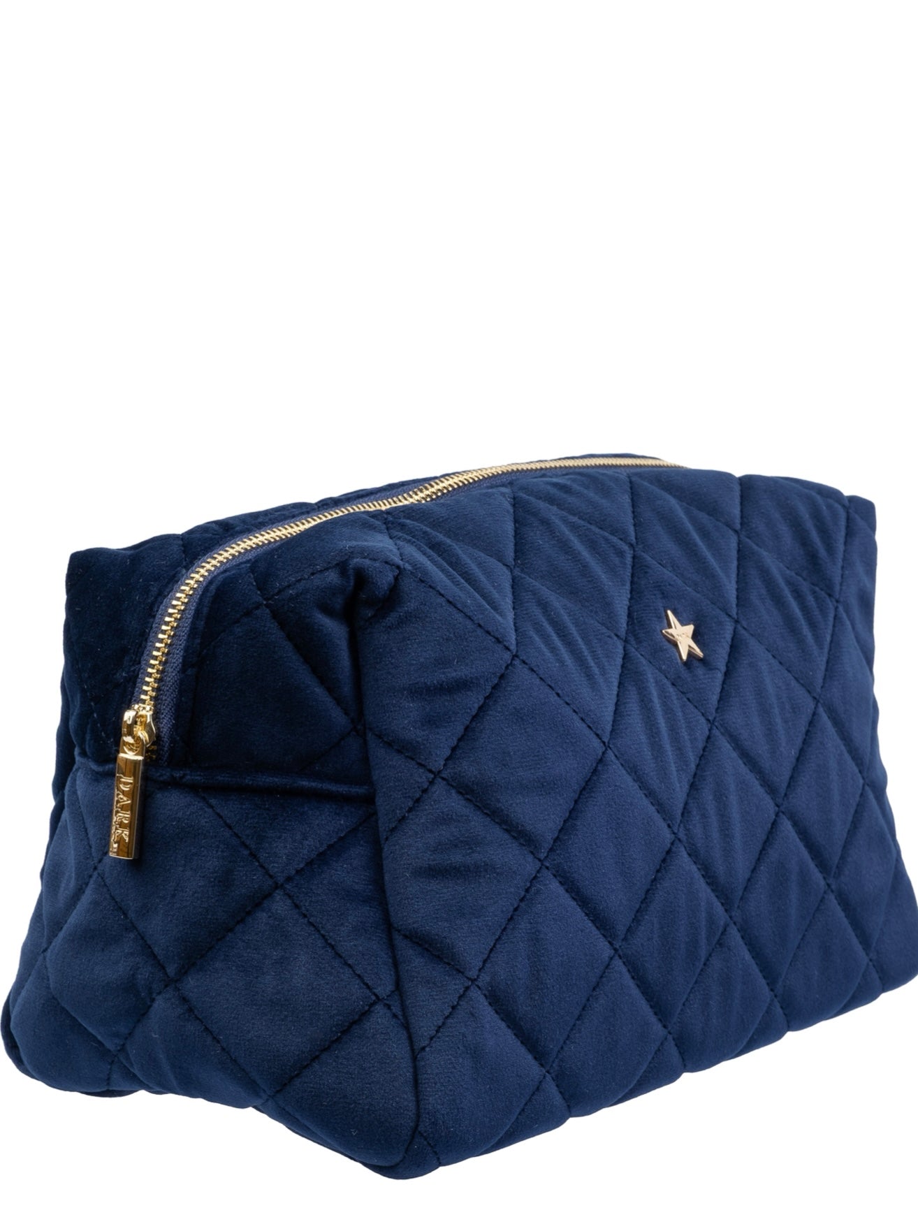 Velvet Square Make-Up Pouch L, Navy Blue