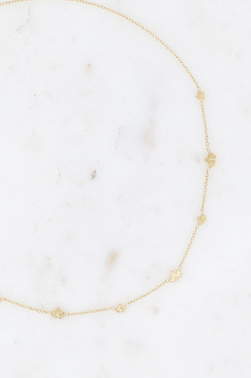 Necklace, mini gingkos