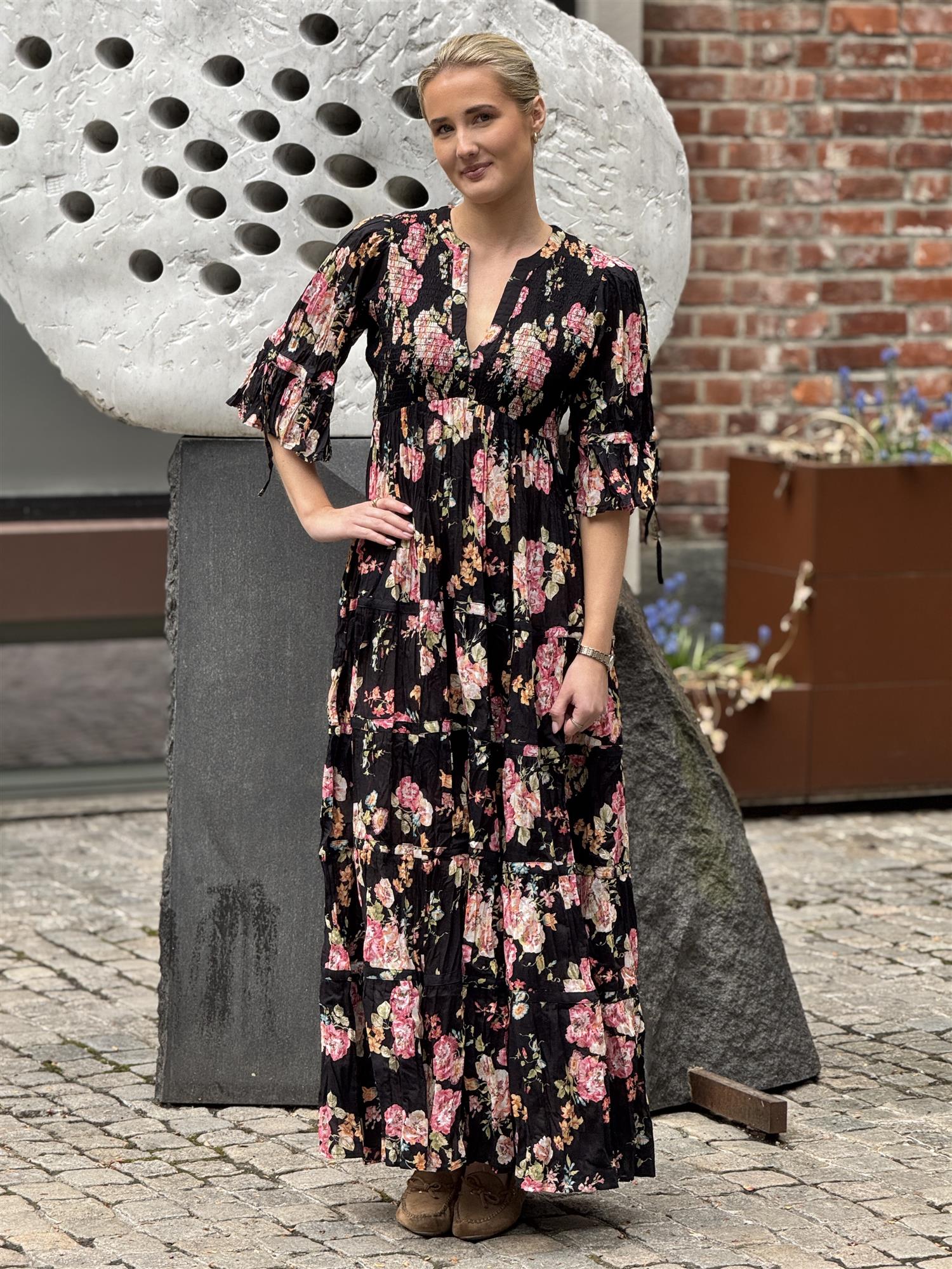 Twisted Maxi Dress, Midnight Blossom