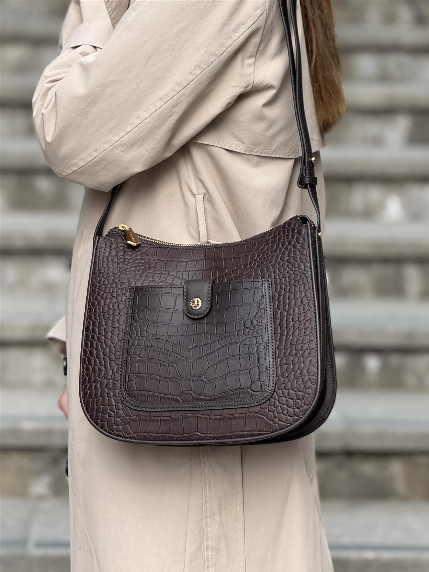 Bridesoft shoulderbag, Crocco Marron