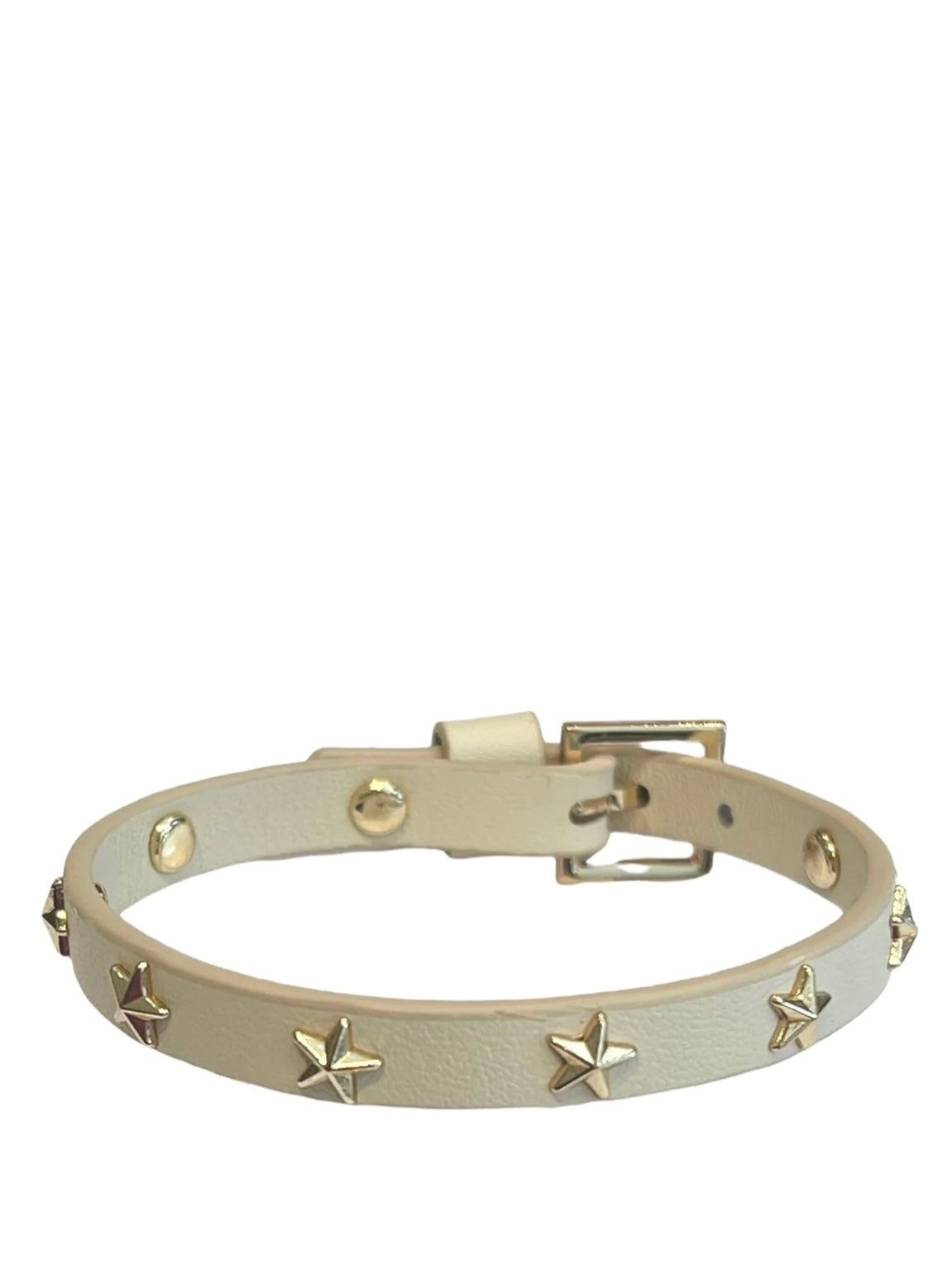 Leather Star Stud Bracelet Mini, Vanilla