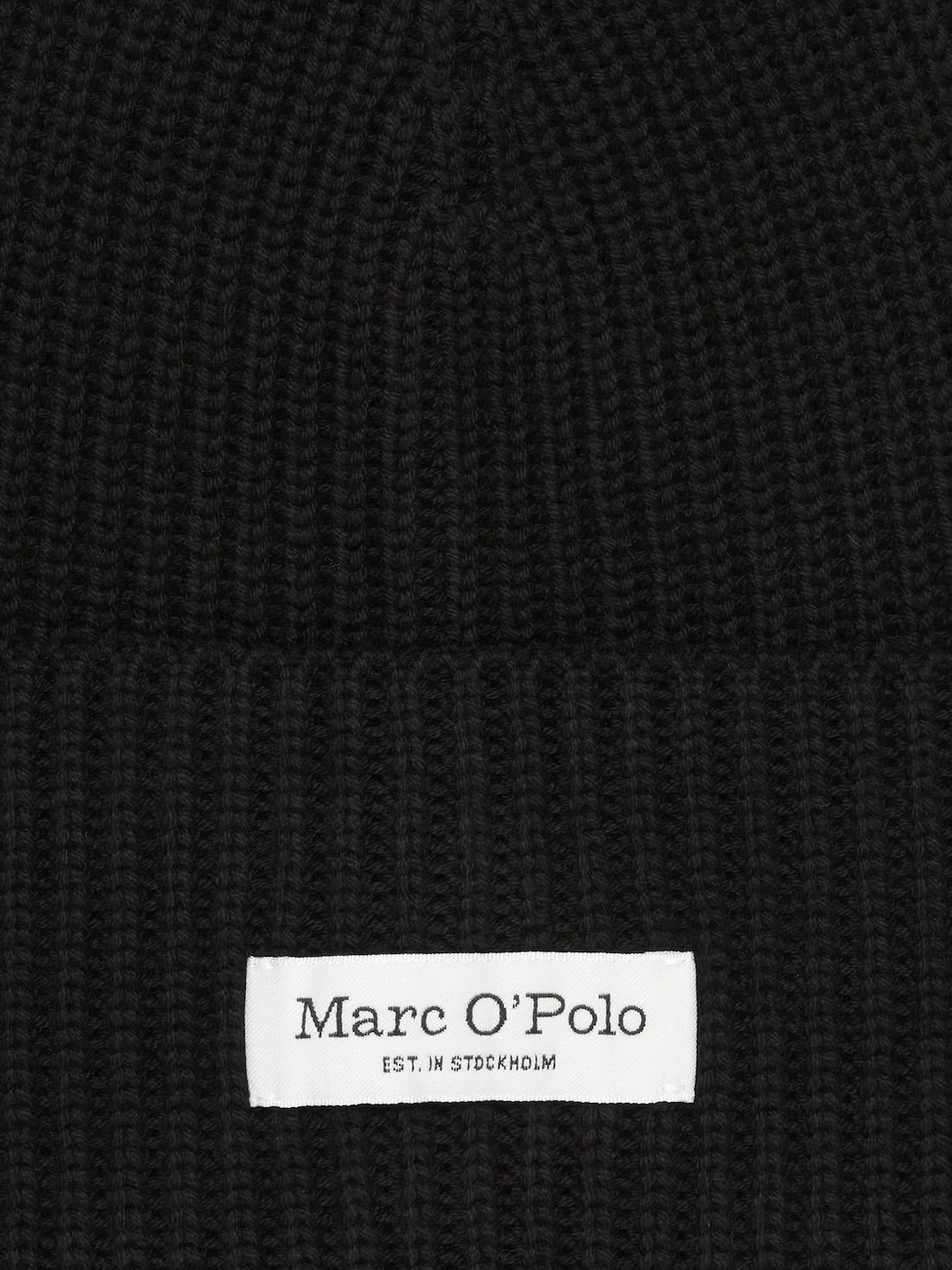 Beanie, knitted, fold-up, structured, Black