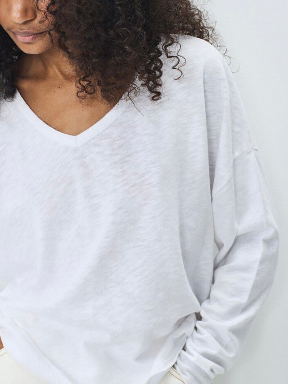 Sonoma Longlseeve V-neck, White