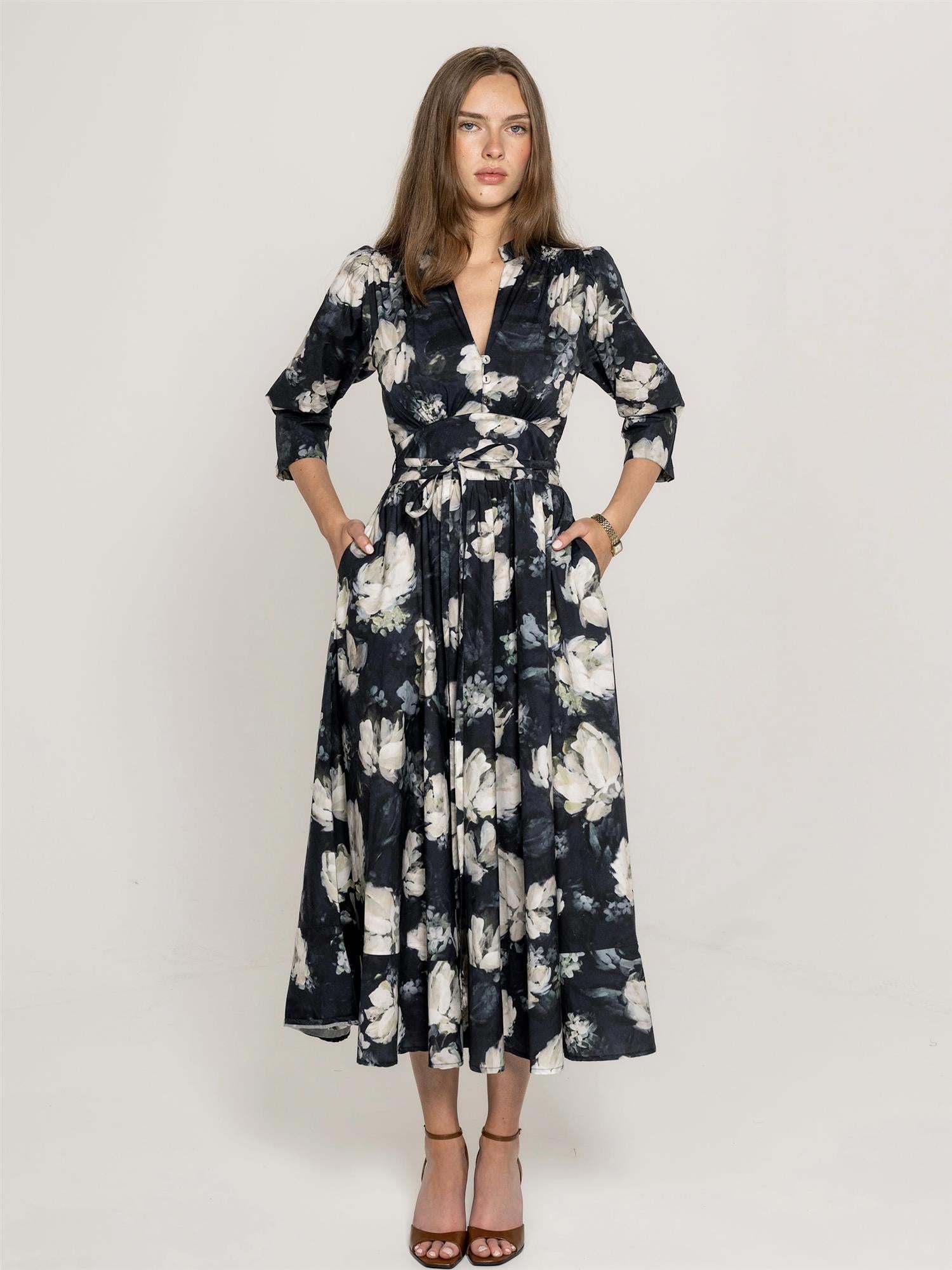 Maria Dress Blue Garden