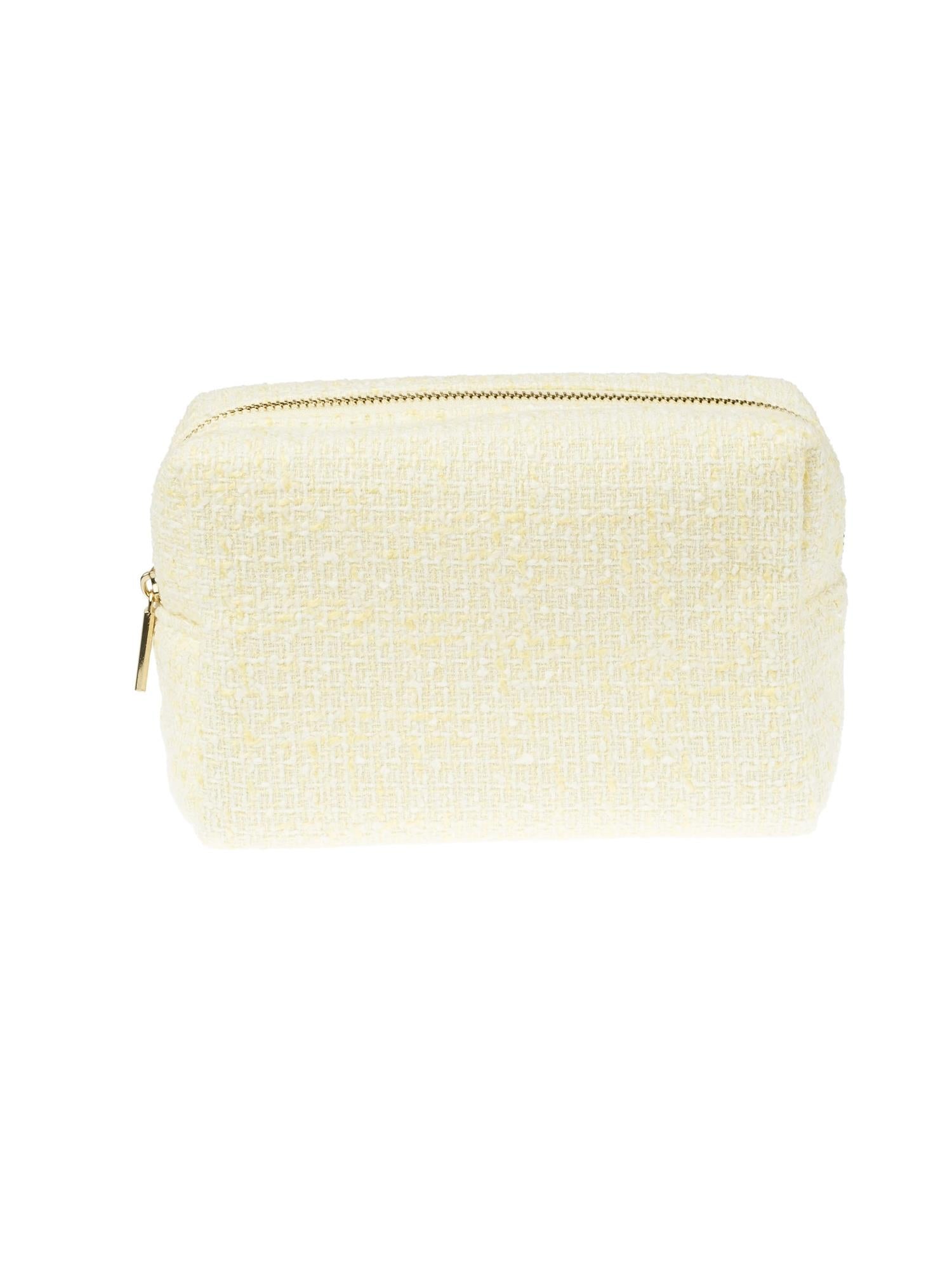 Tweed Make-Up Pouch Large, Yellow