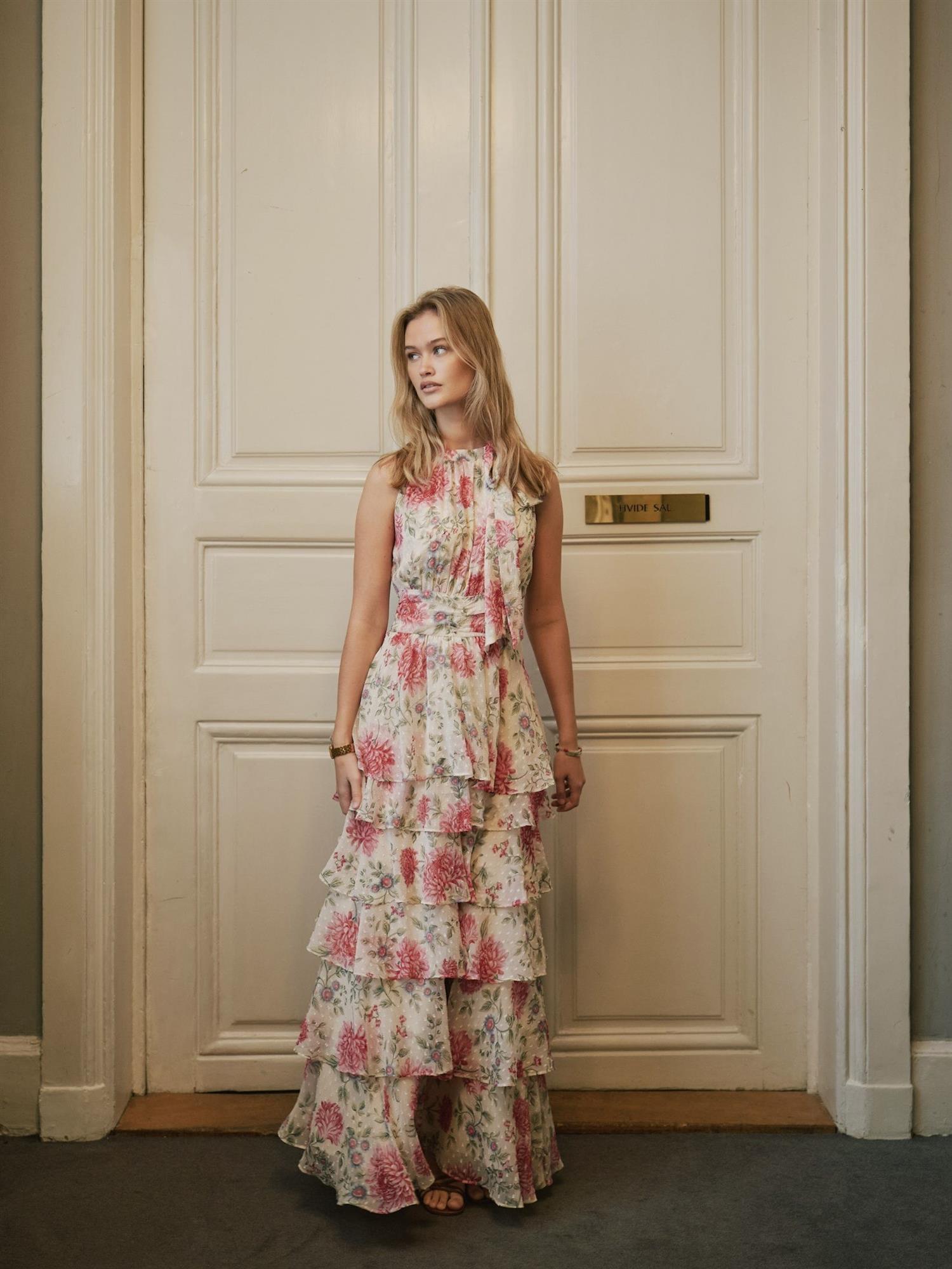 Marli Big Flower Dress, Cream