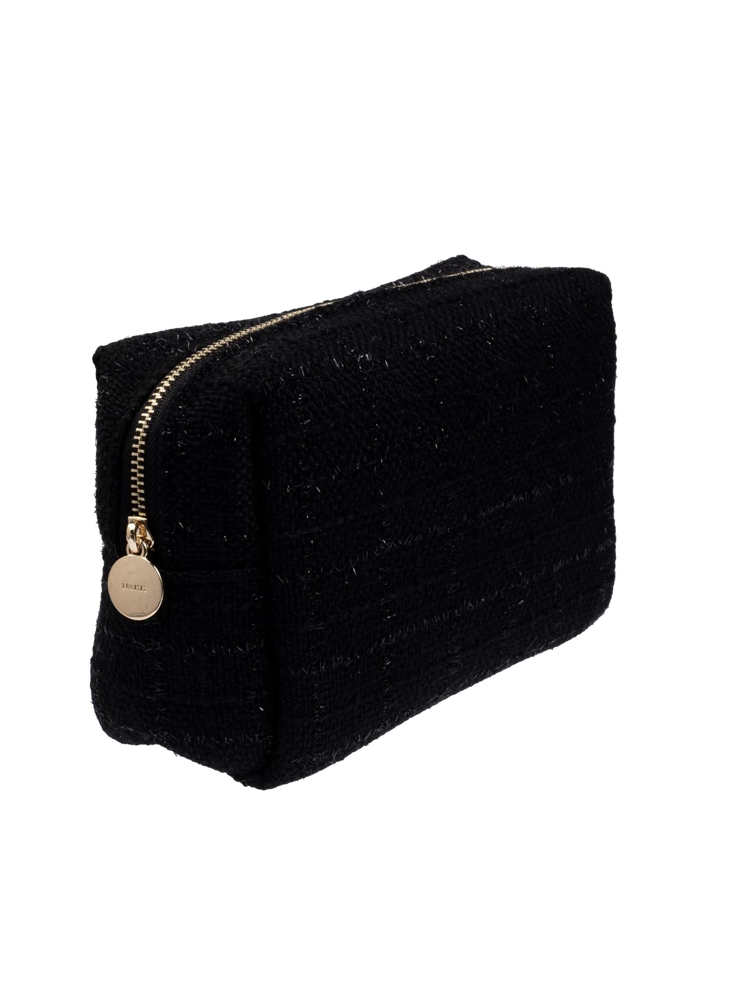 Tweed Make-Up Pouch Small, Black
