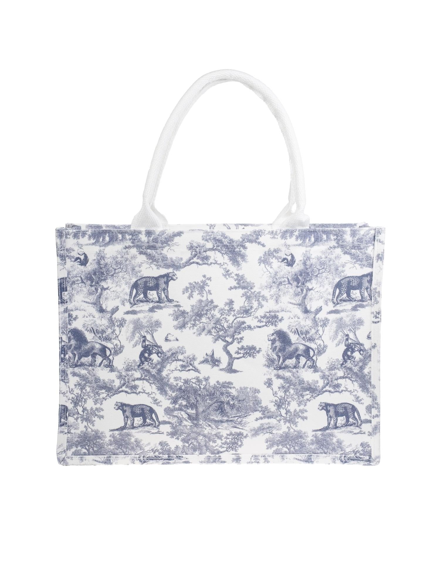 Canvas Tote Medium, Blue Savannah