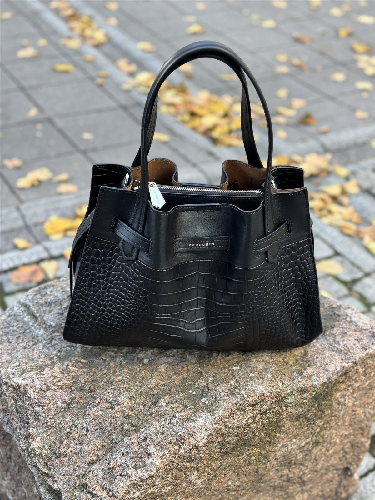Blossom Large, Croco Black