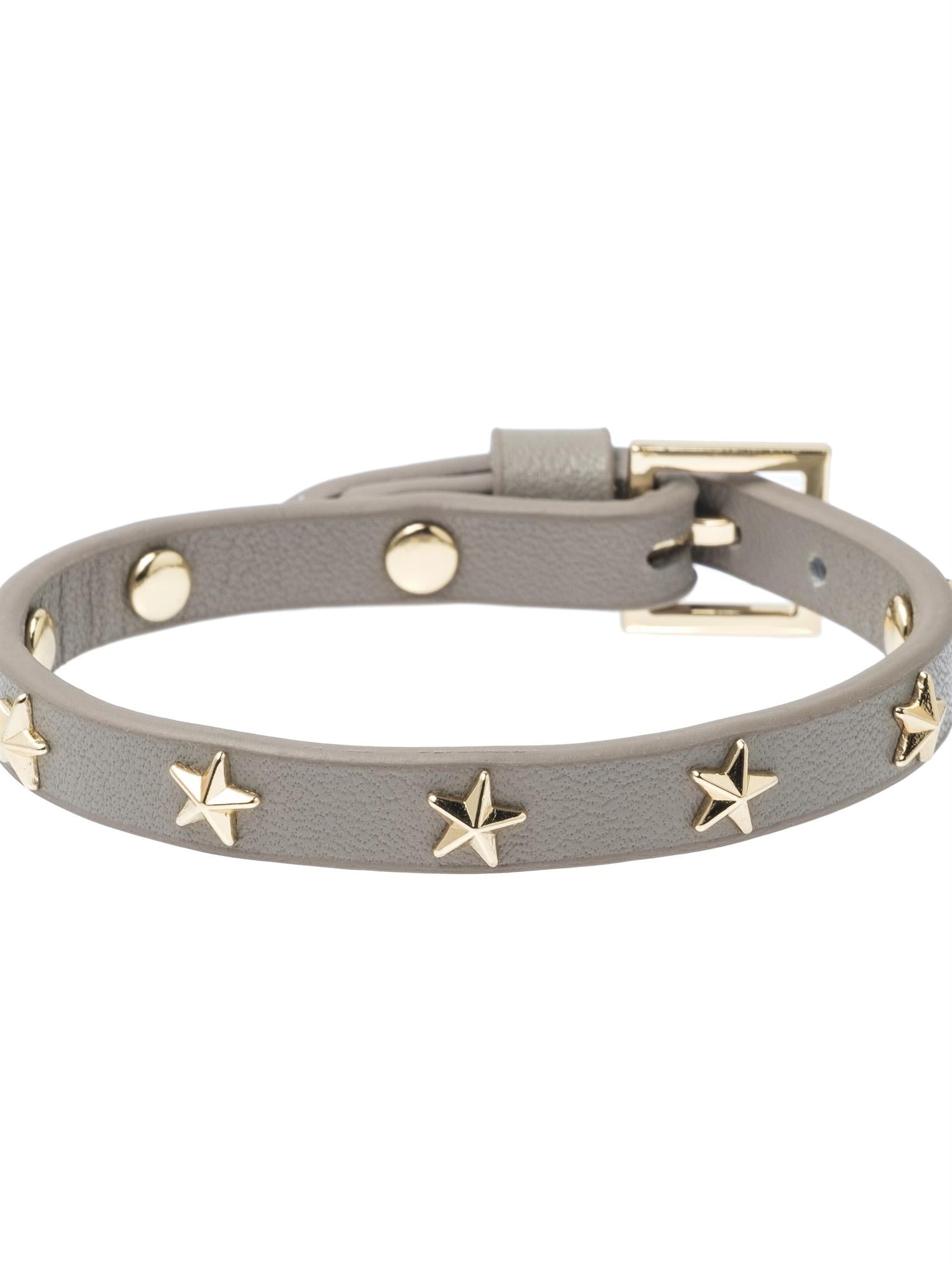 Leather Star Stud Bracelet Mini, Light Taupe