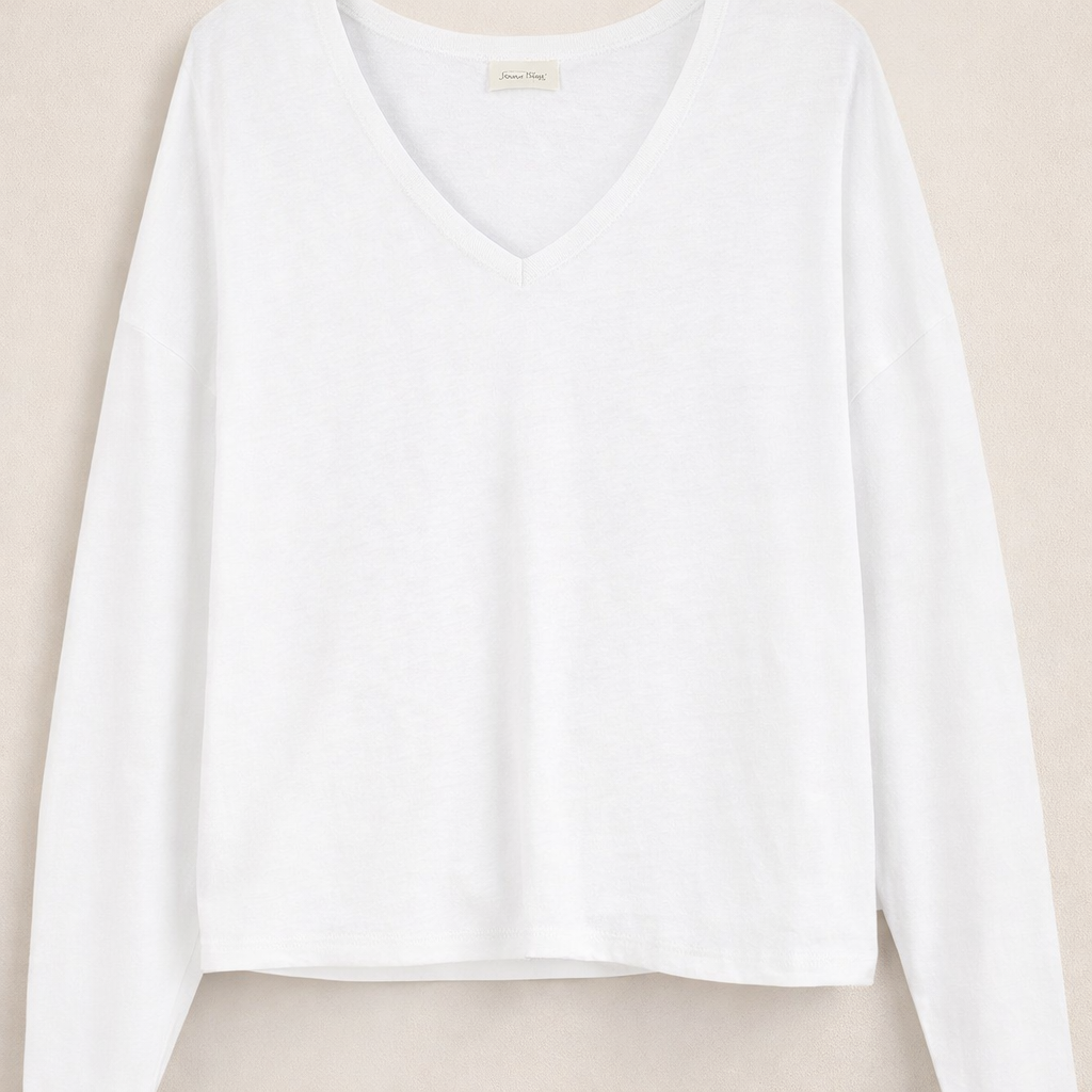 Sonoma Longlseeve V-neck, White