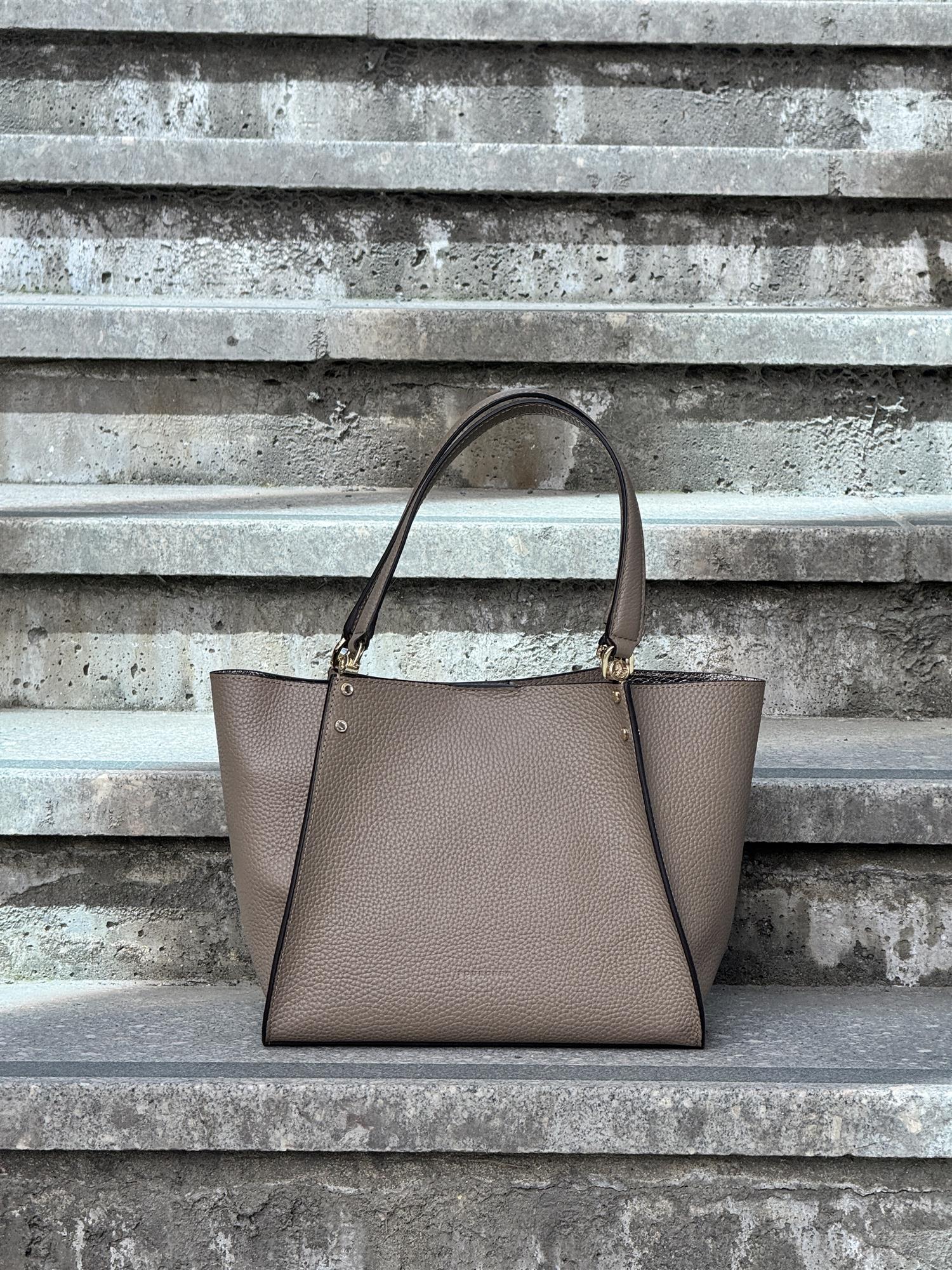 Hebdo, Small Tote, Taupe