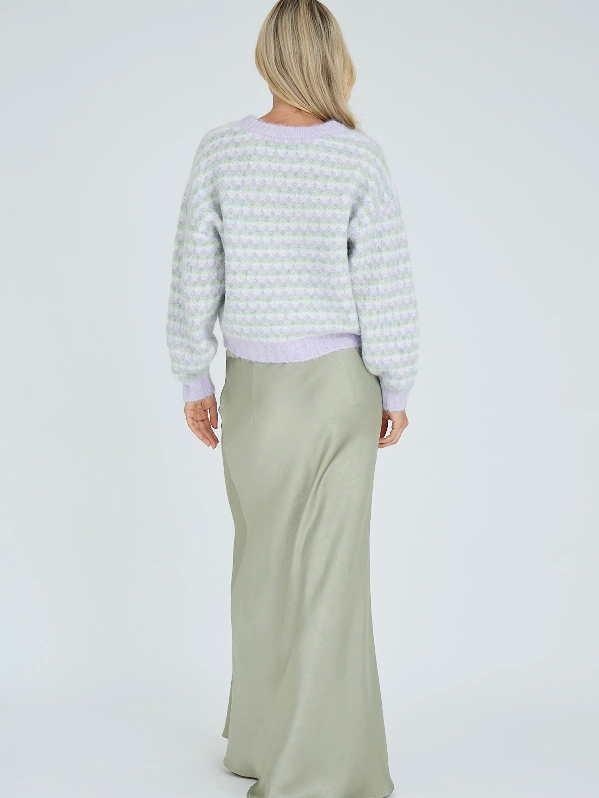 Sassi knit pullover, Green/Purple