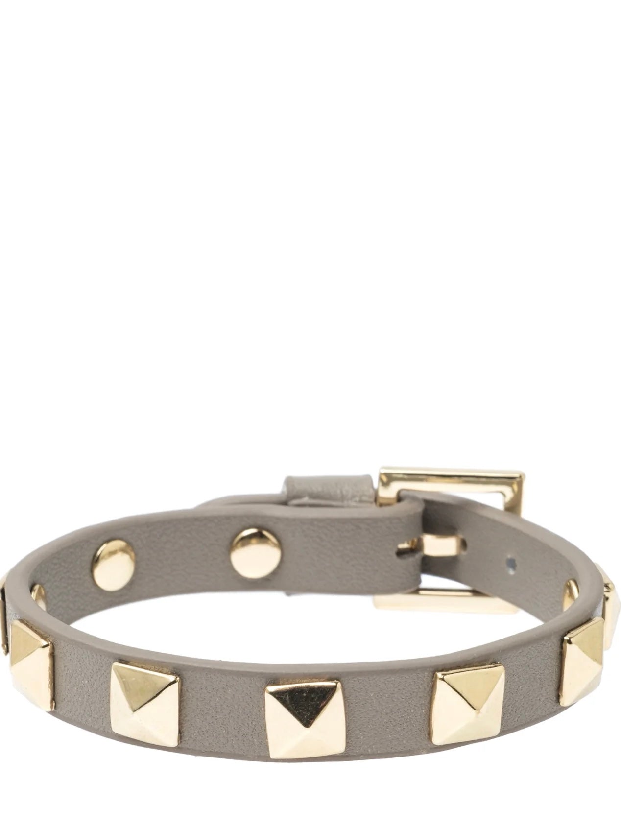 Leather Stud Bracelet, Taupe