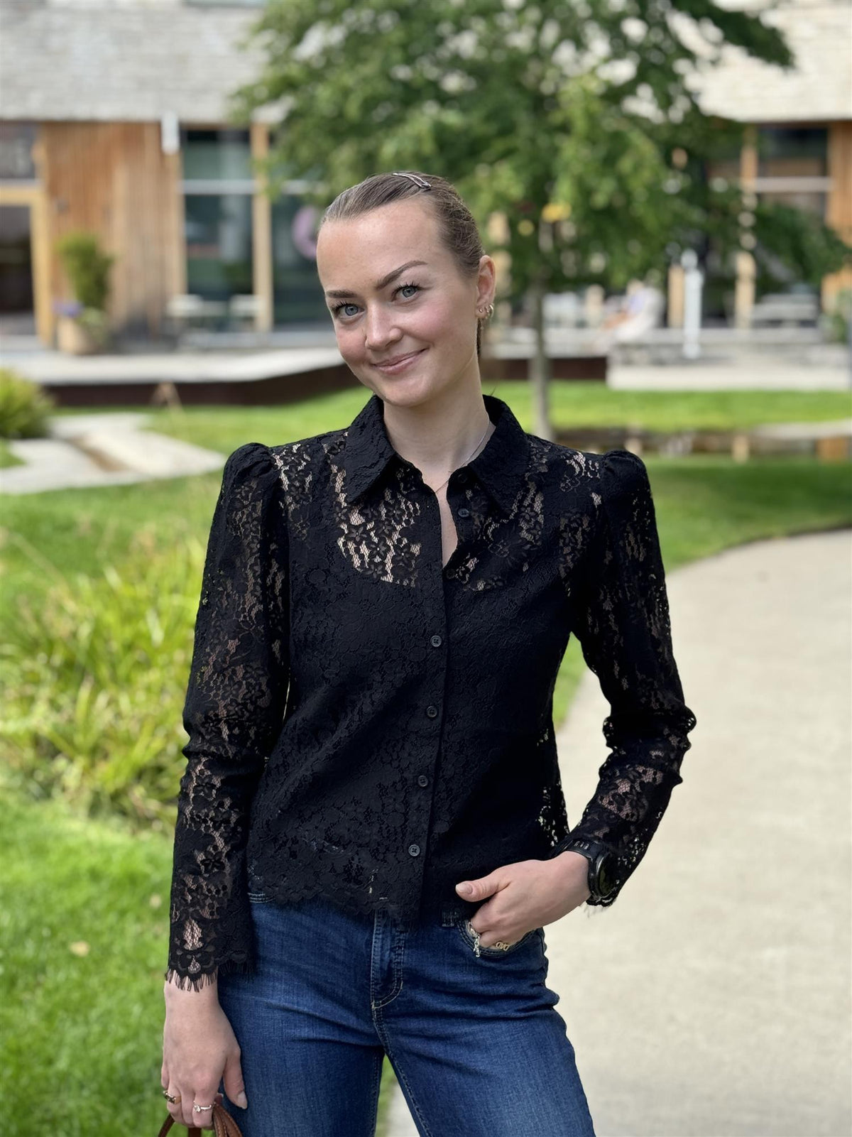 Lace Shirt, Black
