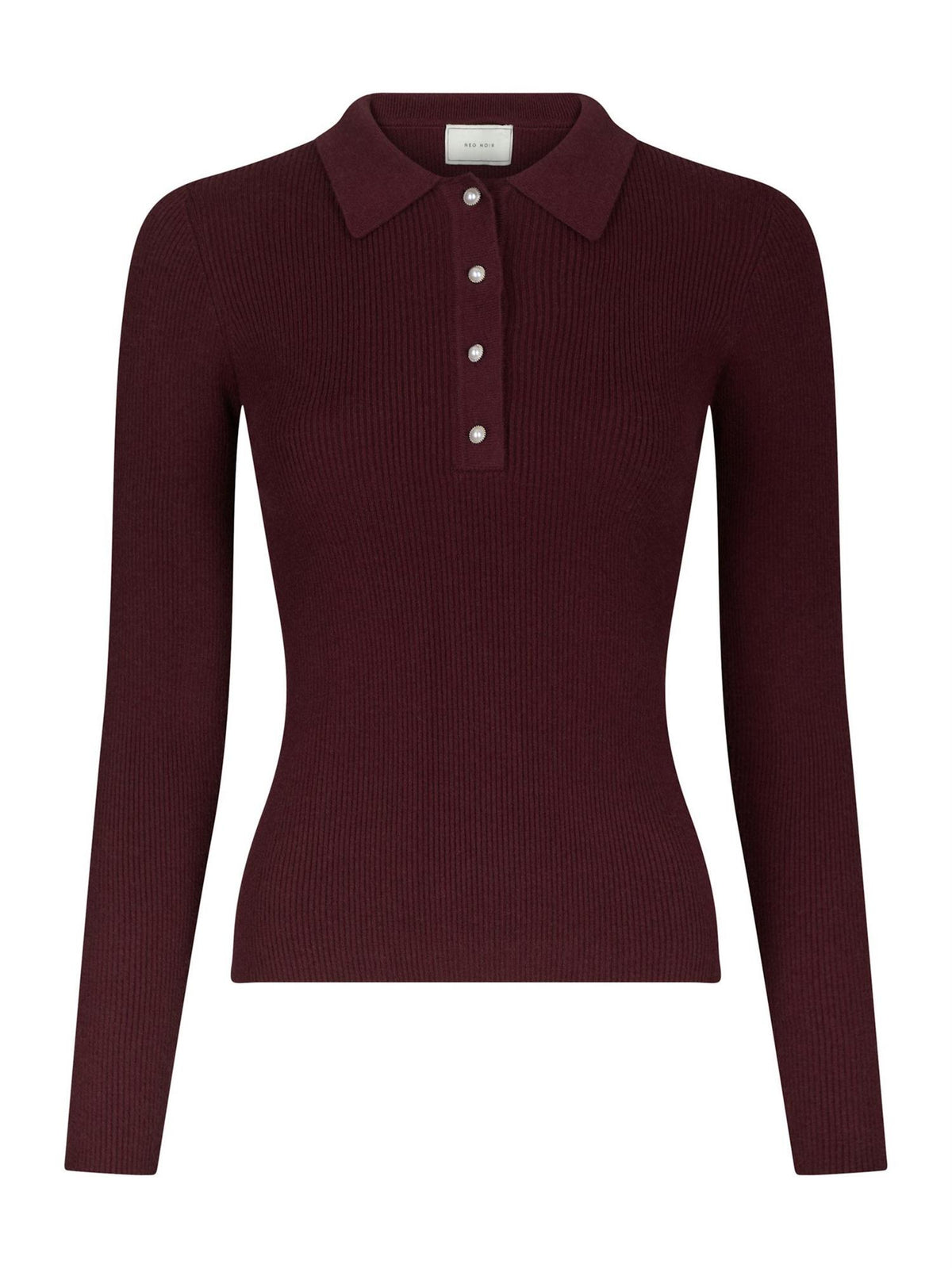 Panama Knit Blouse, Burgunder