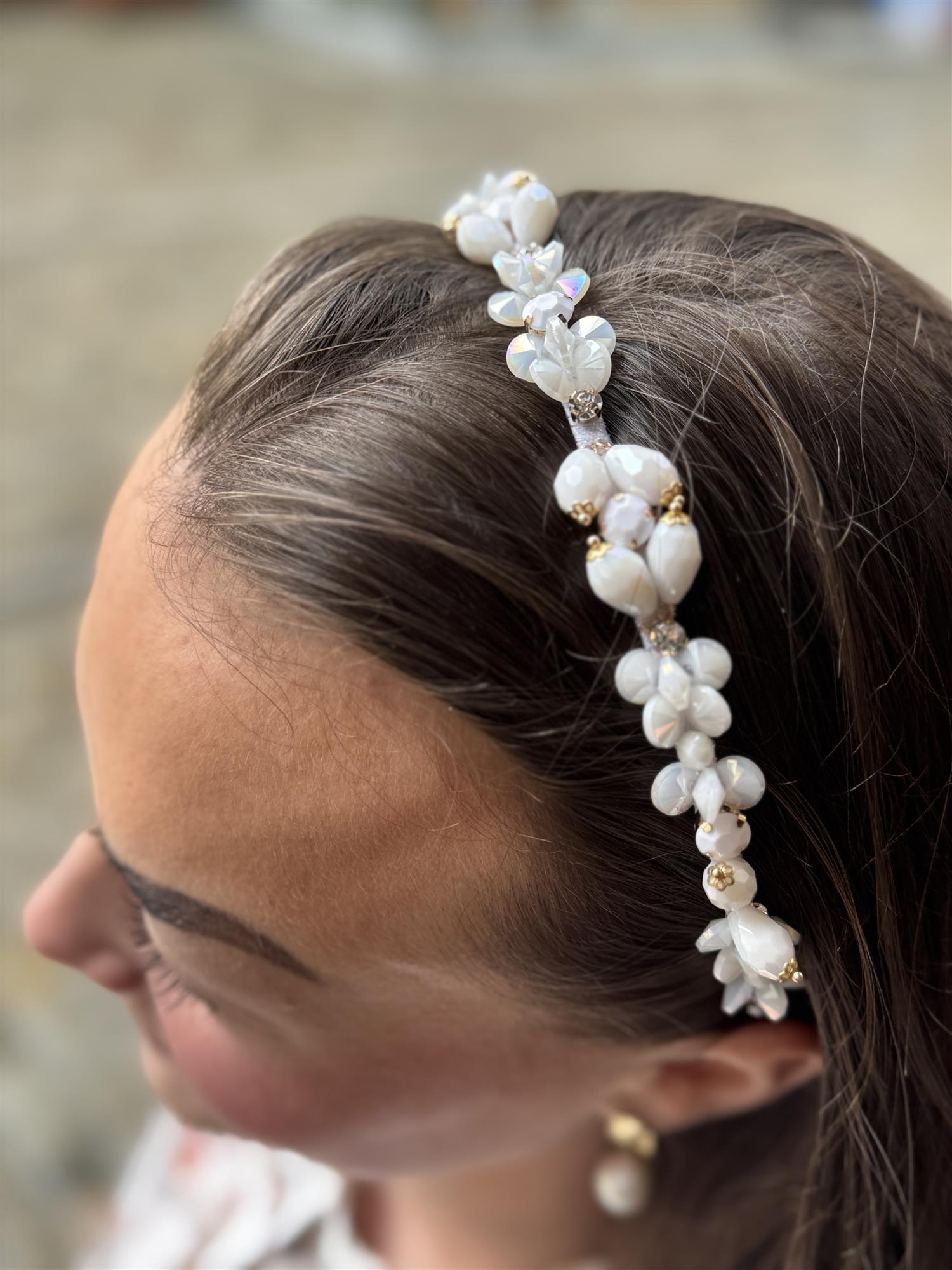 Crystal Hair Band, White