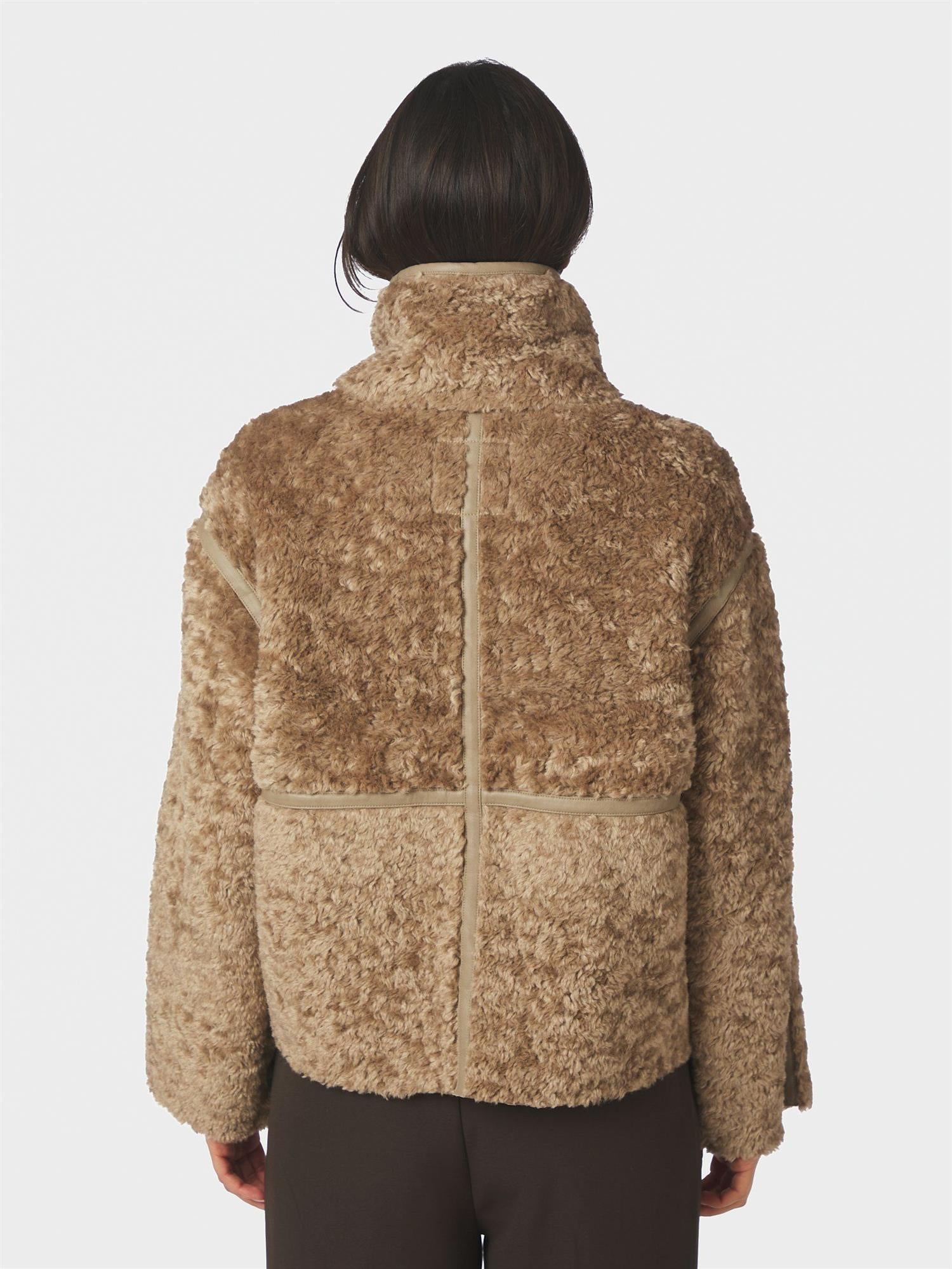 Nida Faux Fur Jacket, Taupe