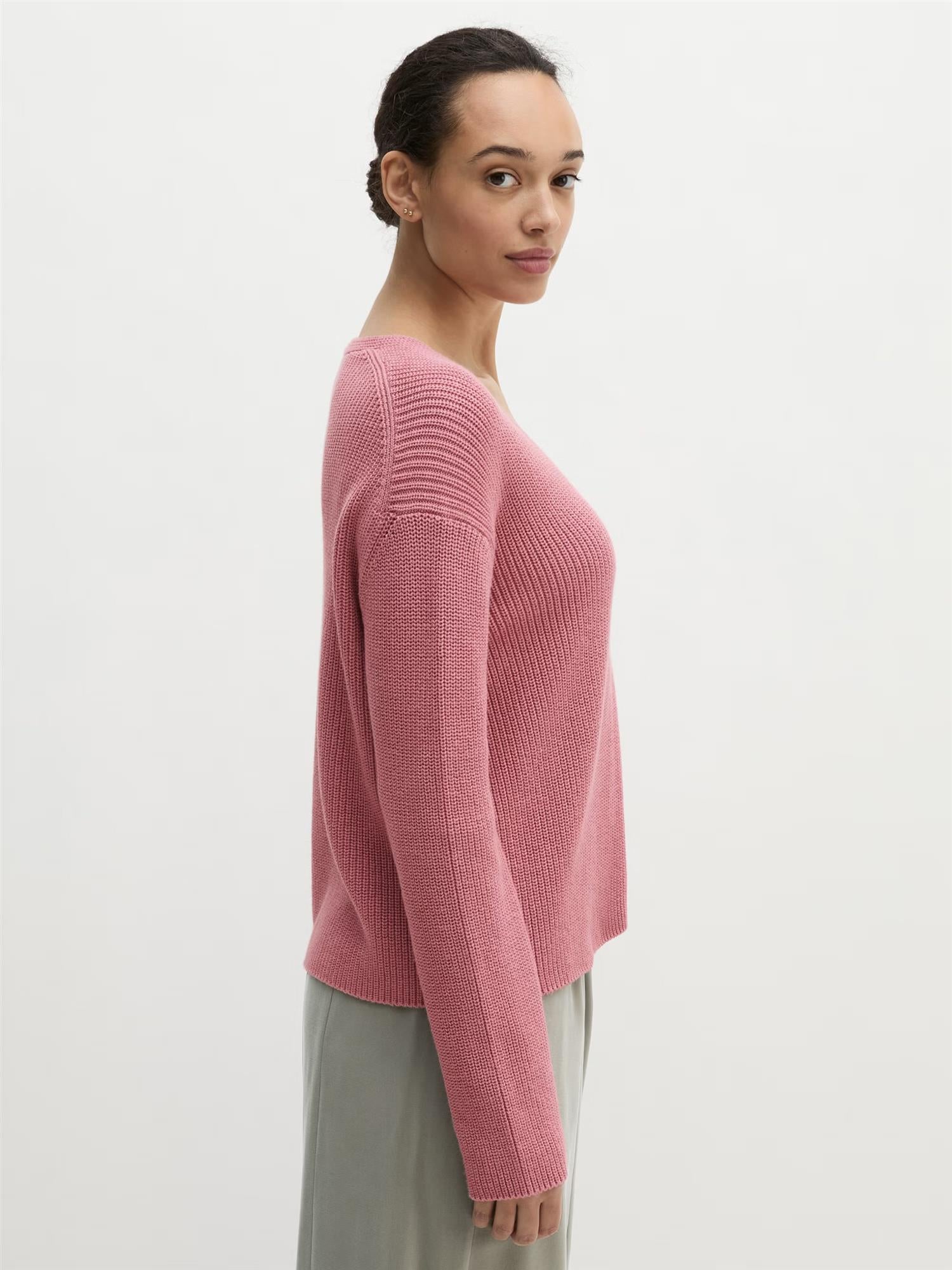 Pullover, V-Neck, Berry Rose