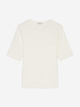 T-shirt, shortsleeve, structured fabric, Egg White