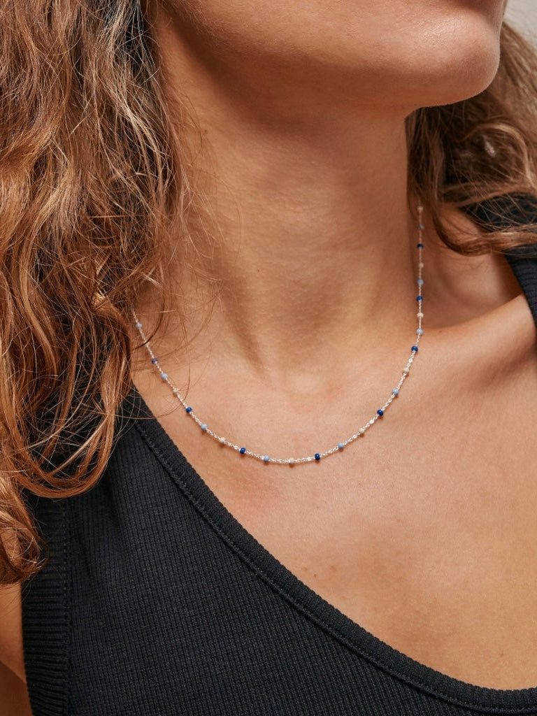 Lola Necklace, Marine/sølv