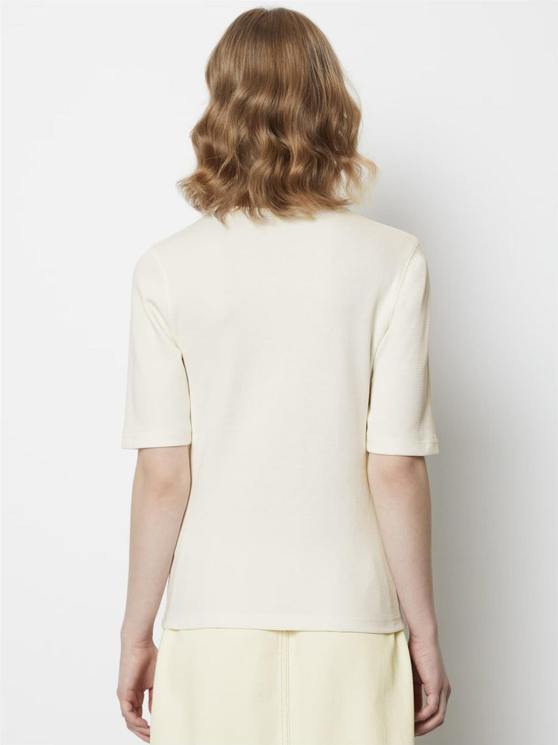 T-shirt, shortsleeve, structured fabric, Egg White