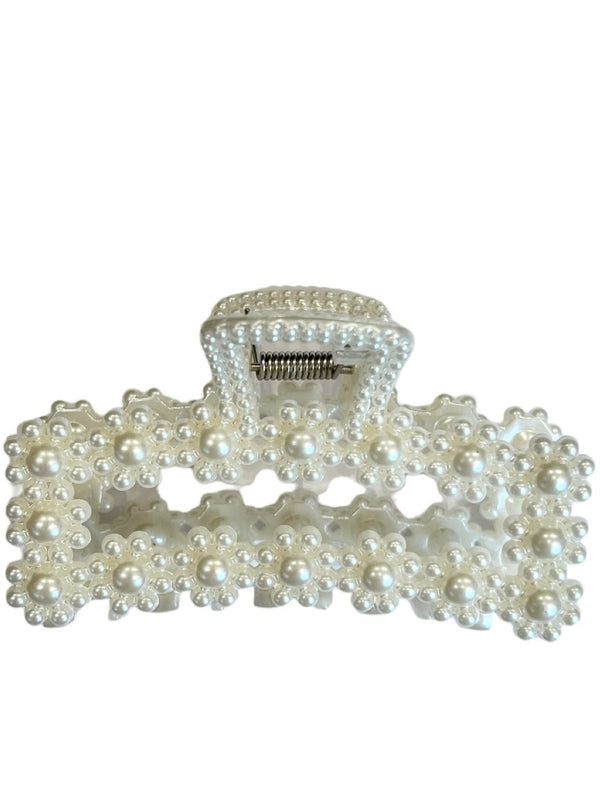 Vintage Pearl Hair Claw Square