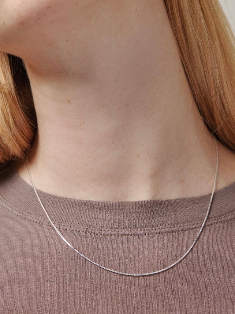 Necklace, Box Chain 0,85 mm, silver
