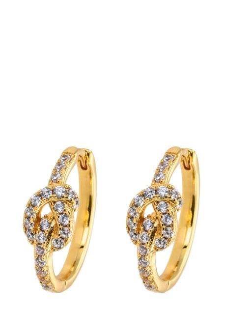 Earring Large Knot Hoops, White