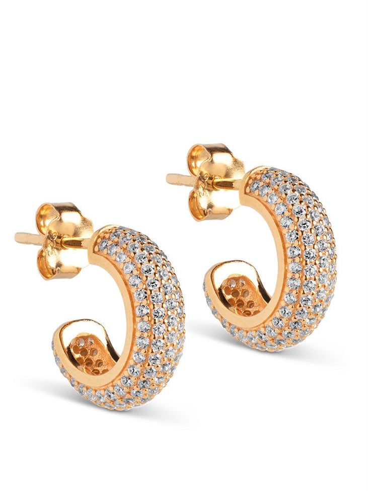 Earring Hoops Mini, Sparkling Luna, clear.