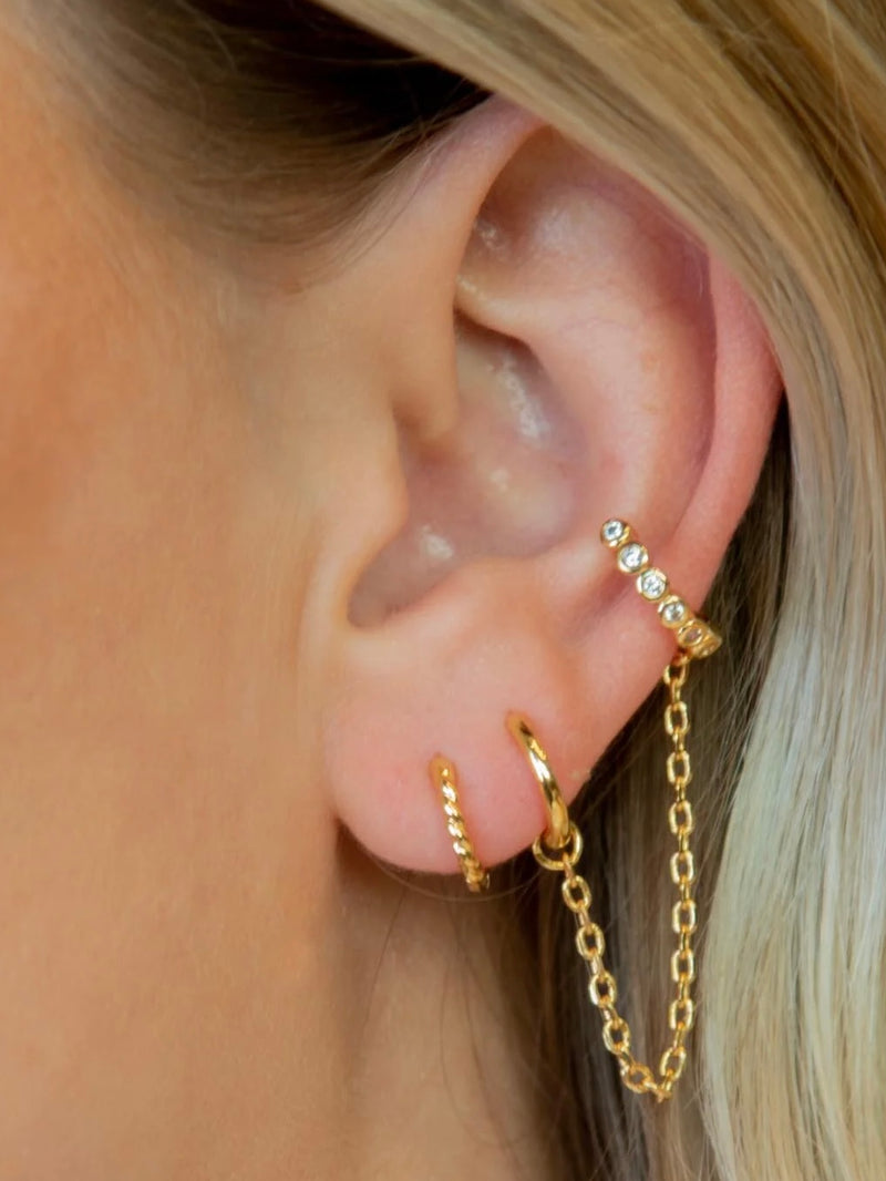 Earring, X-Small Hoops, Gold