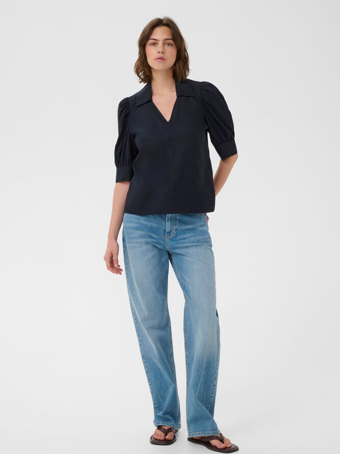EDITH IW BLOUSE, Midnight Blue