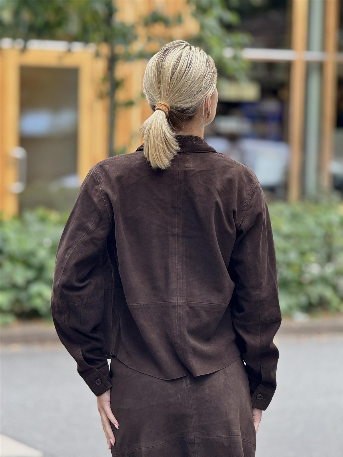 Alissa Leather Shirt, Dark Brown