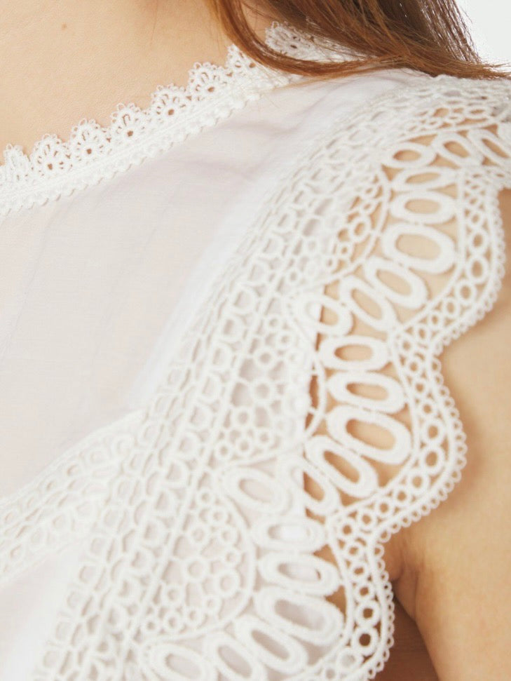 Samia Lace Top, White