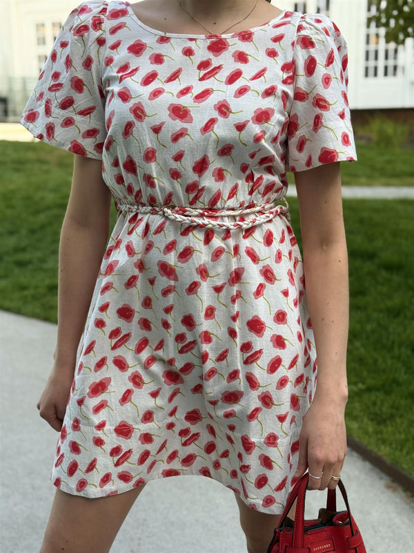 Linen Flared Dress, Romance Petal
