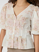 Timra Emb Rose Blouse, Dusty Rose