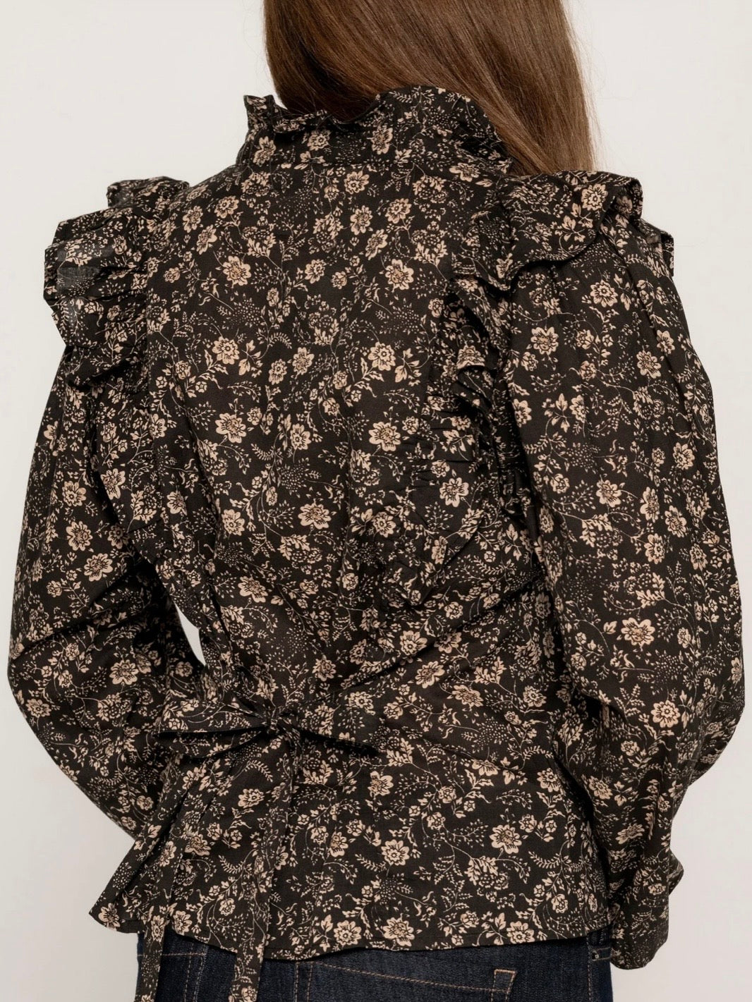 Maya Blouse, Beige Botanic