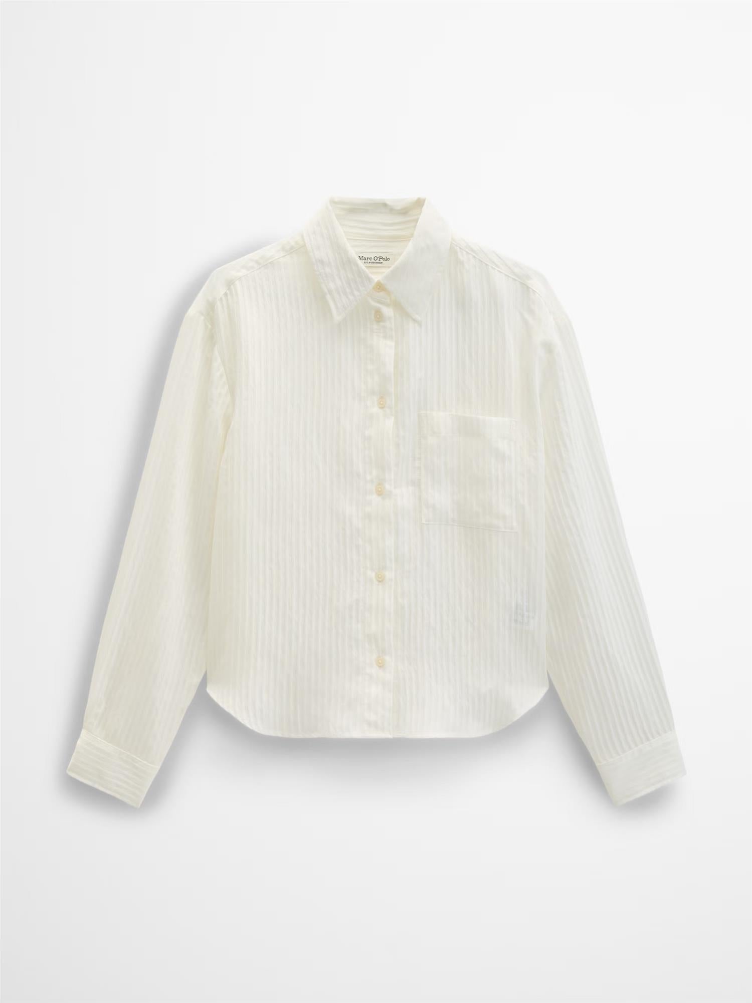 Woven Blouse, Stripes, White