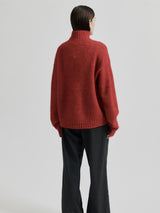 Brookline Knit T-Neck, Red