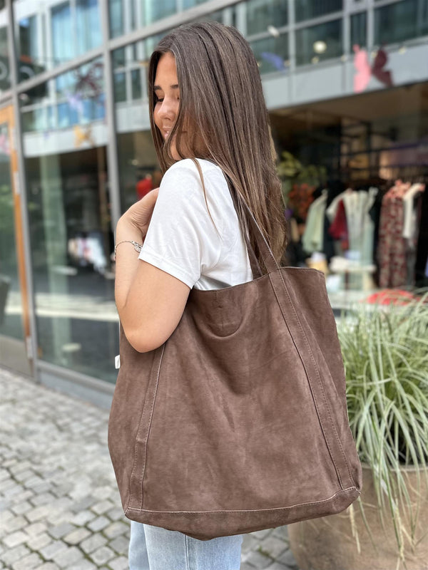Suede Eden Bag, Brown