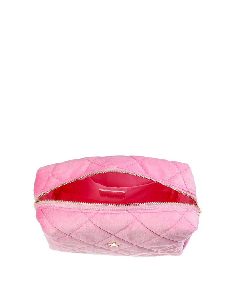 Velvet Square Make-Up Pouch S, Bubblegum Pink