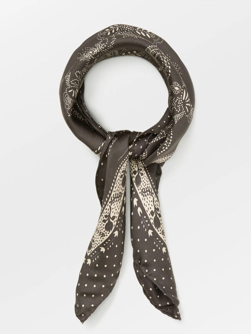 Dotted Flora Sia Scarf, Brown
