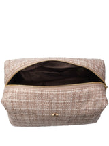 Tweed Make-Up Pouch Large, Warm Taupe