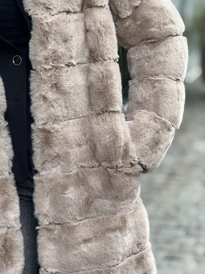 Fake Fur Jacket LONG, Sand