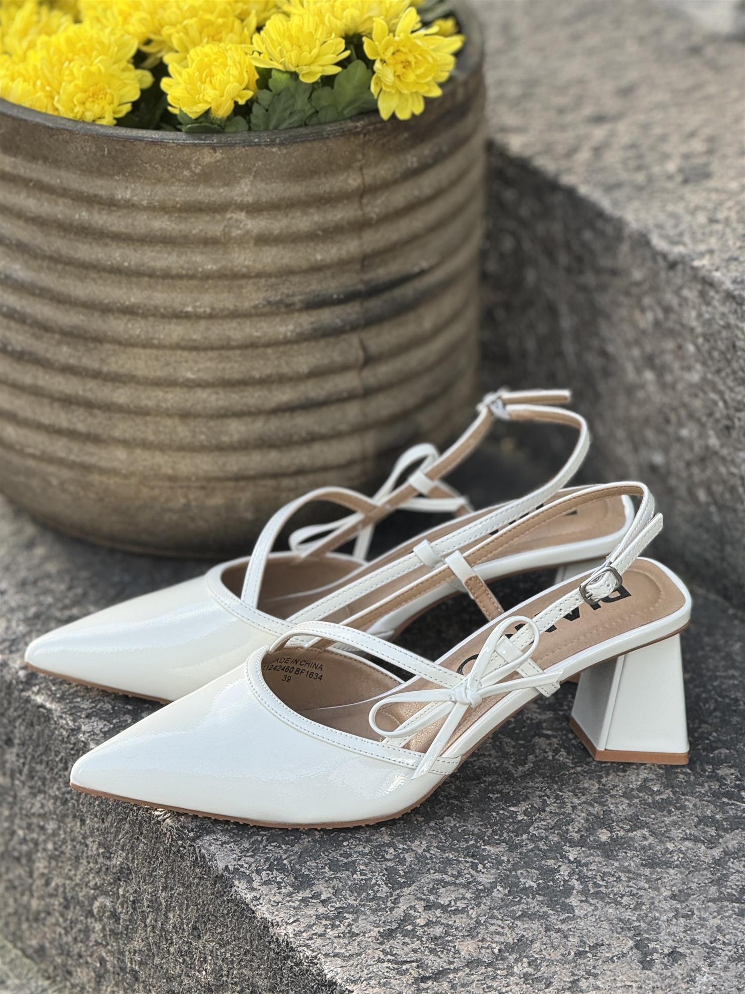 BIAMARALYN Strappy Bow Slingback Faux Leather
