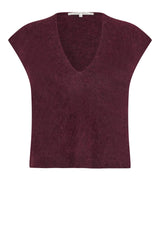 Camryn Knit Vest, Burgunder