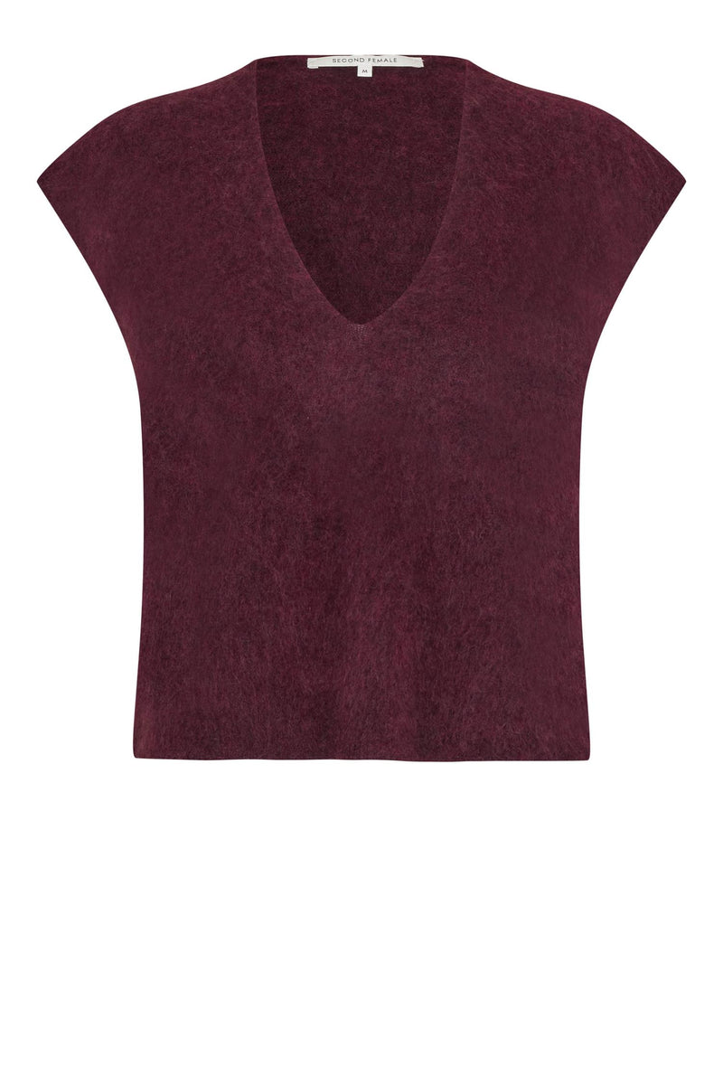 Camryn Knit Vest, Burgunder