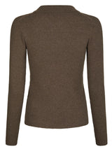Panama Knit Blouse,Brown
