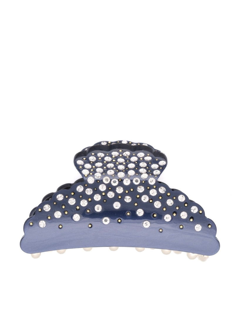 Crystal Hair Claw Large, Navy Blue