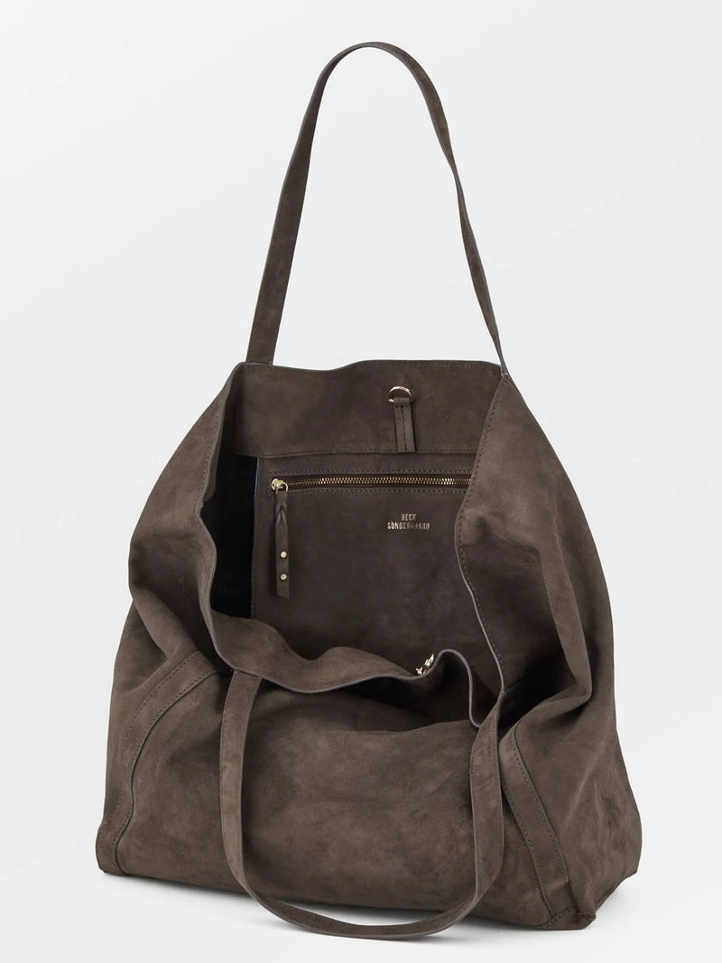 Suede Eden Bag, Brown